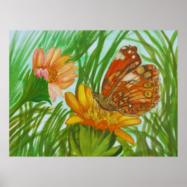 Akvarell – Handmålad botanisk blomsterkonst Poster (Framsidan)