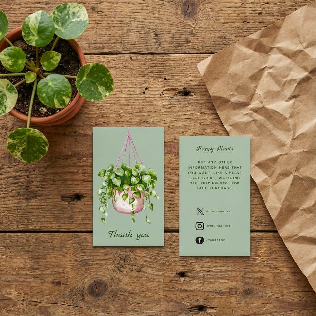 Akvarell Hängande Växt Tack Tilläggskort (Skapare uppladdad)