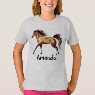 Akvarell Häst Namn Monogram T Shirt