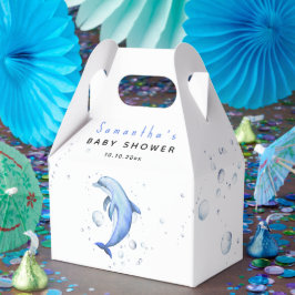 Akvarell hav delfin baby shower presentaskar
