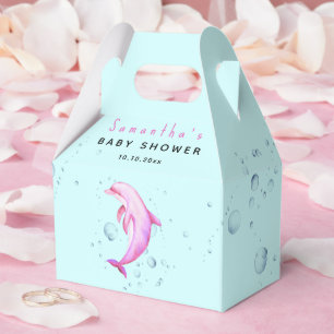 Akvarell hav delfin baby shower presentaskar