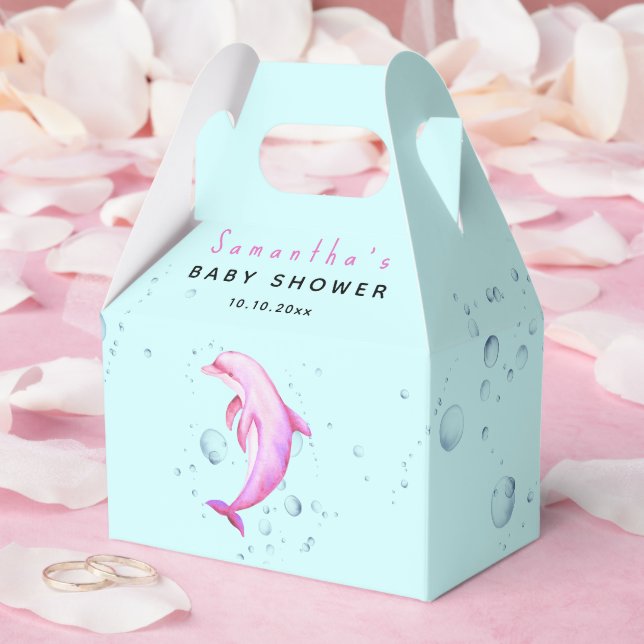 Akvarell hav delfin baby shower presentaskar (Bröllop)