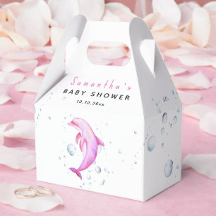 Akvarell hav delfin baby shower presentaskar