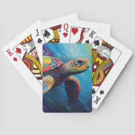 Akvarell Havssköldpadda Casinokort
