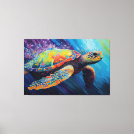 Akvarell Havssköldpadda Målning Canvas