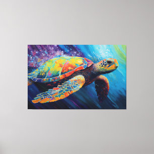 Akvarell Havssköldpadda Målning Canvas