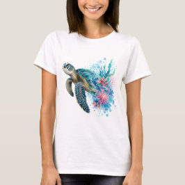 Akvarell Havssköldpadda PNG Ocean Kustdesign T Shirt