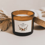 akvarell hjort blomster terrakotta modern elegant rektangulärt klistermärke<br><div class="desc">Modern elegant traditionell rustikal hjort blomster skript modern vacker festgåva dekal. Del av en naturlig,  terrakotta,  svart och salvia grön elegant samling.</div>