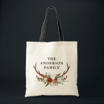 akvarell hjort blomster terrakotta modern elegant tygkasse<br><div class="desc">Modern elegant traditionell rustik hjort blomster skrift modern vacker festgåva presentpåse. Del av en naturlig,  terrakotta,  svart och salvia grön elegant samling.</div>