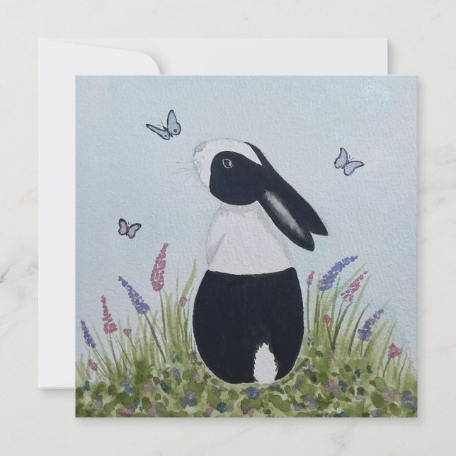 Akvarell Holländsk kanin Kort (Framsida)