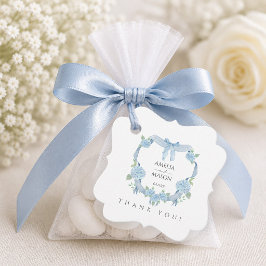 Akvarell Hortensia Monogram Stämpel Bröllop Gåvor Etiketter