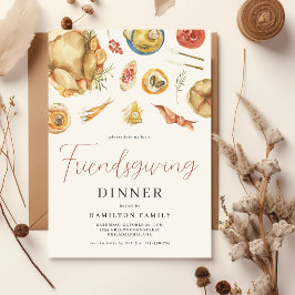 Akvarell Höst Fall Turkiet Vänner Thanksgiving Mid Inbjudningar