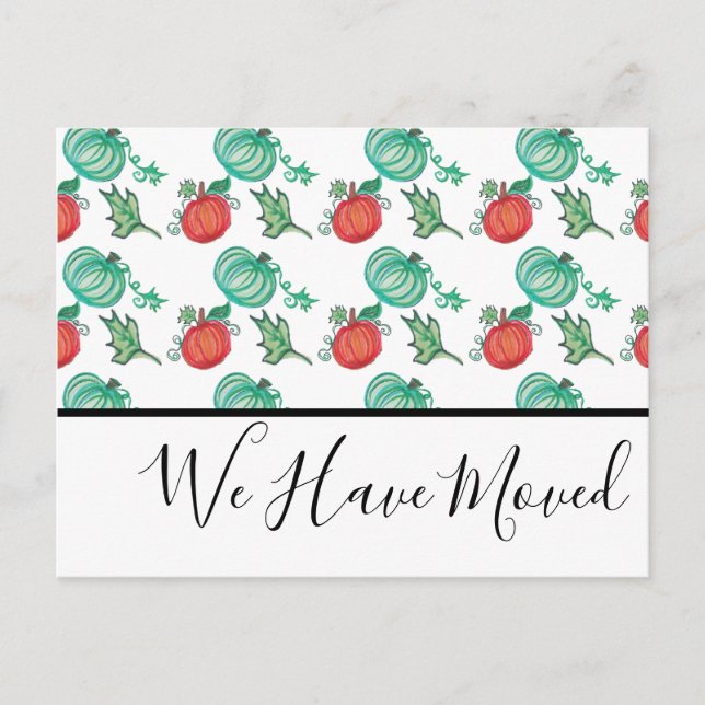 Akvarell Höst Pumpa Patch Postkort Vykort (Framsida)