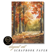 Akvarell Höst Skog Scrapbookpapper 