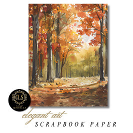 Akvarell Höst Skog Scrapbookpapper 