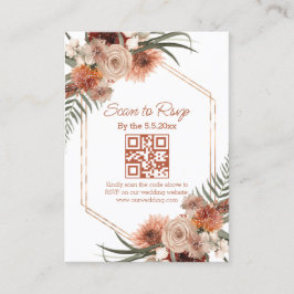 akvarell höstblommor qr-kod rsvp bröllop tilläggskort