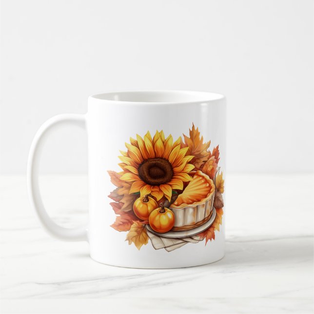 Akvarell Höstpaj och Solros Kaffemugg (Vänster)