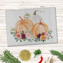 Akvarell Höstpumpor och Boho Blommor