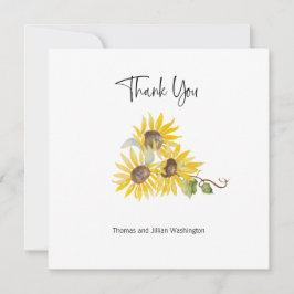 Akvarell Höstsolros Anpassad Tacksamhetskort Tack Kort