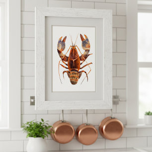 Akvarell Hummer Crustaceancore Poster