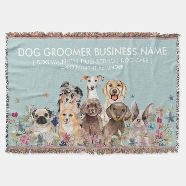 Akvarell Hund Grönska Filt (Framsidan)