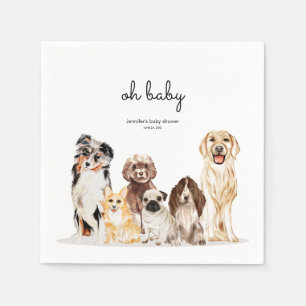 Akvarell Hund Party oh baby Pappersservett