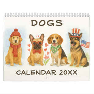 Akvarell Hundkalender Kalender