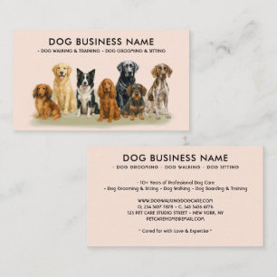 Akvarell Hundtrimning beige Visitkort