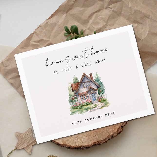 Akvarell Hus Hem Ljuva Hem Fastighetsmäklare Jordb Vykort (Skapare uppladdad)