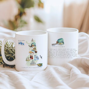 Akvarell Illustrerad Karta Finland Monogram Kaffemugg