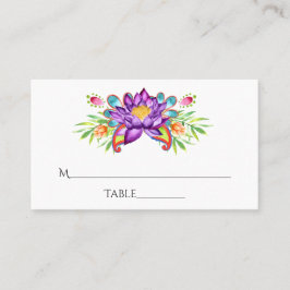 Akvarell Indisk Lotusblomma Placeringskort