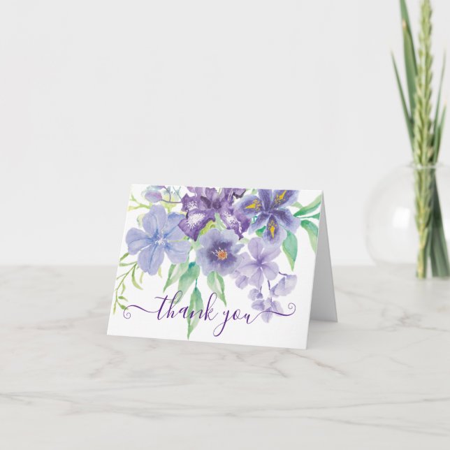Akvarell iris blomster tackkort (Framsida)