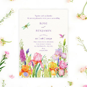 Akvarell irländska blommor bröllop inbjudningar