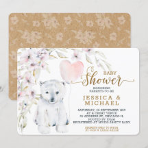 Akvarell Isbjörn Könsneutrala Bebis-fest