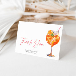 Akvarell Italiensk Aperol Spritz Bröllopsdusch Tack Kort