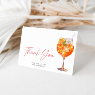 Akvarell Italiensk Aperol Spritz Bröllopsdusch Tack Kort