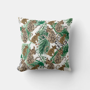 Akvarell Jaguar Illustration Djurtryck Kudde