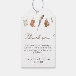 Akvarell Jakt Baby Shower Tack Presentetikett