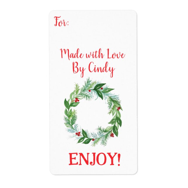 Akvarell jul firande krans GJORD MED KÄRLEK Fraktsedel (Framsidan)