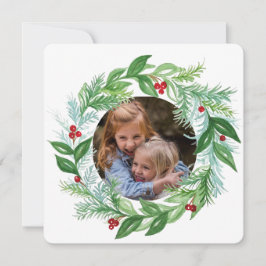 Akvarell jul holiday FOTO Krans kort