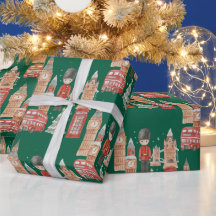 Akvarell jul i London presentpapper