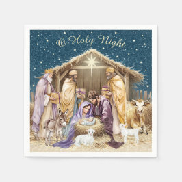 Akvarell jul nativity pappersservett
