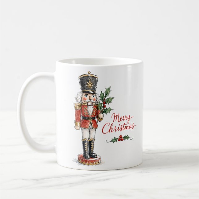Akvarell jul Nötknäppare Kaffemugg (Vänster)