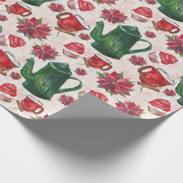 akvarell Jul Tea Party Presentpapper (Hörn)