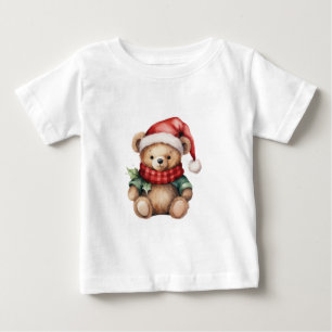 Akvarell Jul Teddybjörn T Shirt