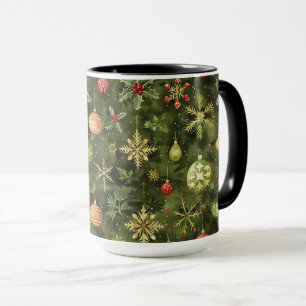 Akvarell Julgran ornament Mugg