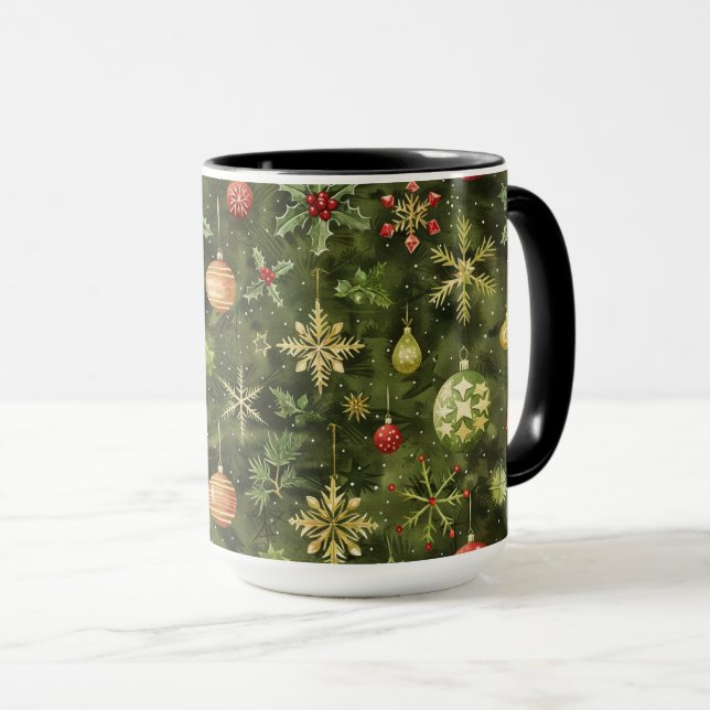 Akvarell Julgran ornament Mugg (Framsida höger)