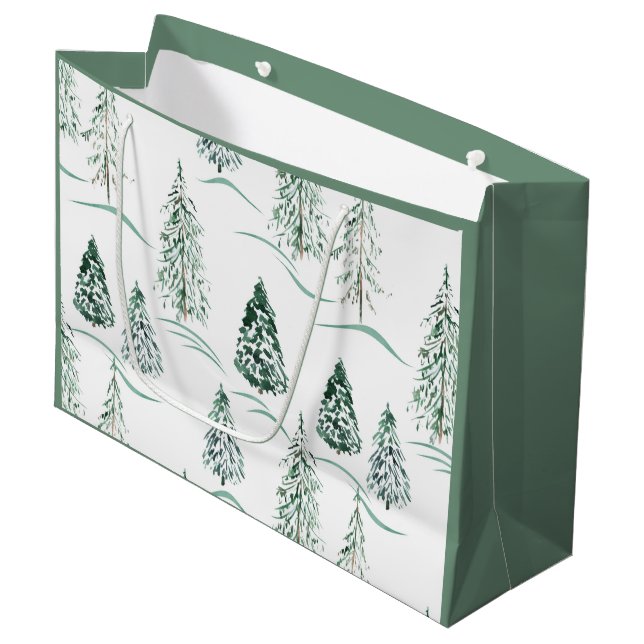Akvarell julgranar. Vinter skog.  (Framsidan Vinklad)