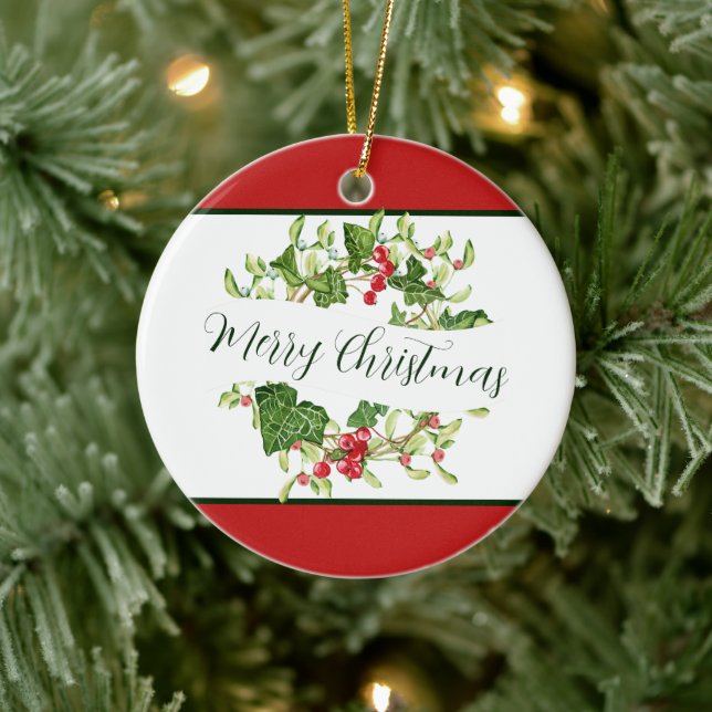 Akvarell julkrans anpassad Högtid  Julgransprydnad Keramik (Träd)