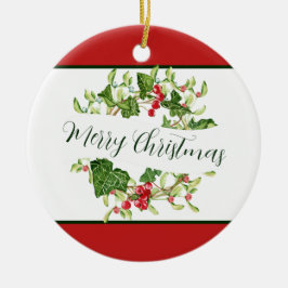 Akvarell julkrans anpassad Högtid  Julgransprydnad Keramik